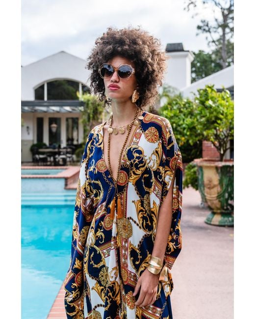 Jennafer Grace Metallic Voglia Nautica Caftan Kaftan Dress