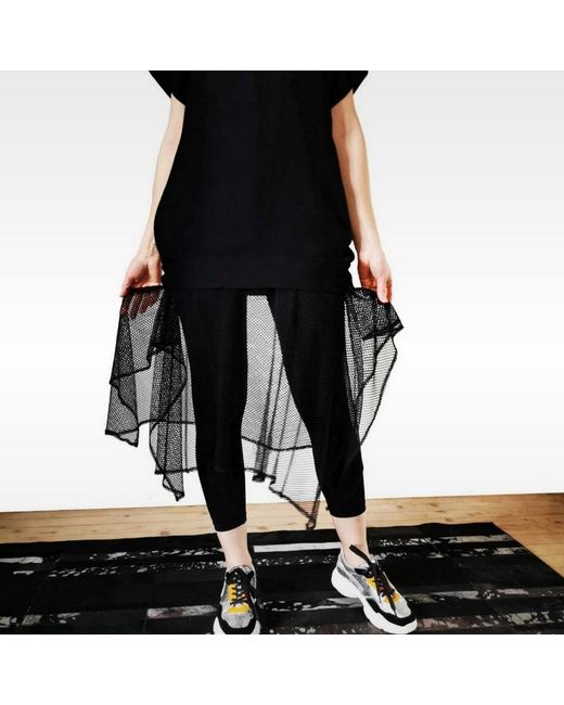 Laura Daili Gray Shadow Layer Mesh Skirt