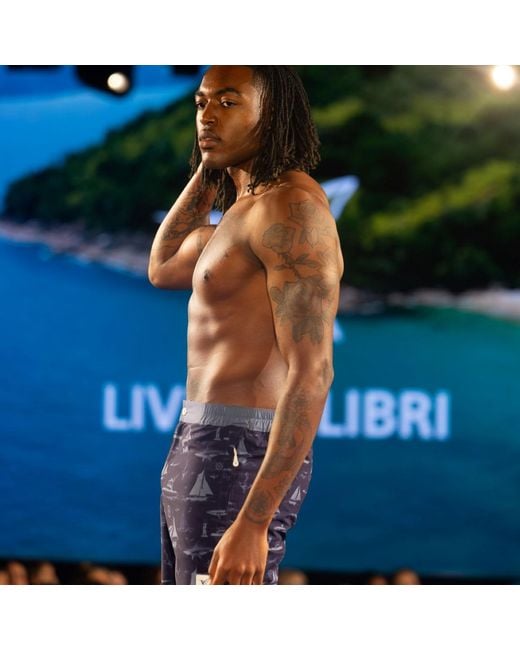 Live Kolibri Blue Luxury Swim Trunks for men