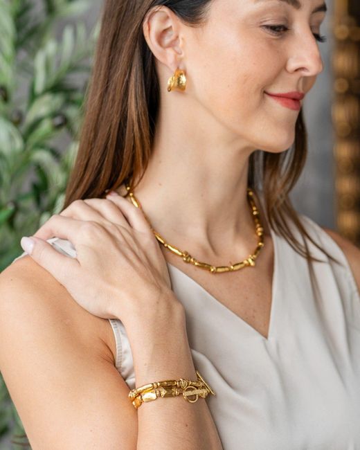 Loni Paul Jewelry Metallic Organic Bead Necklace