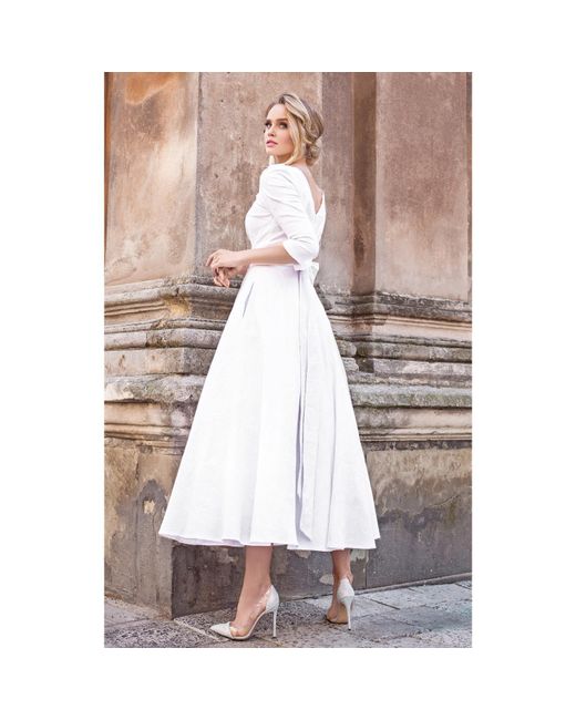 MATSOUR'I Cotton Jacquard Dress Alyzee White Lyst