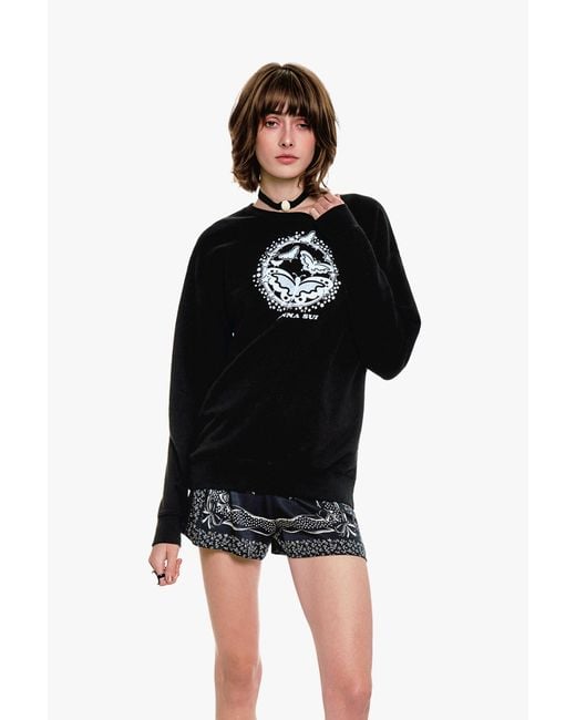 Anna Sui Blue Butterflies Sweatshirt