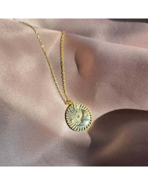 Spero London Metallic Moon Silhouette Sterling Necklace