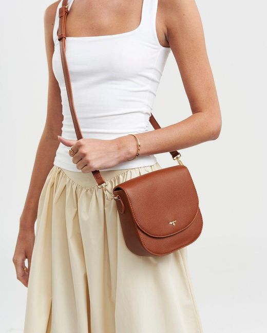 Fable England Brown Beth Saddle Crossbody Bag