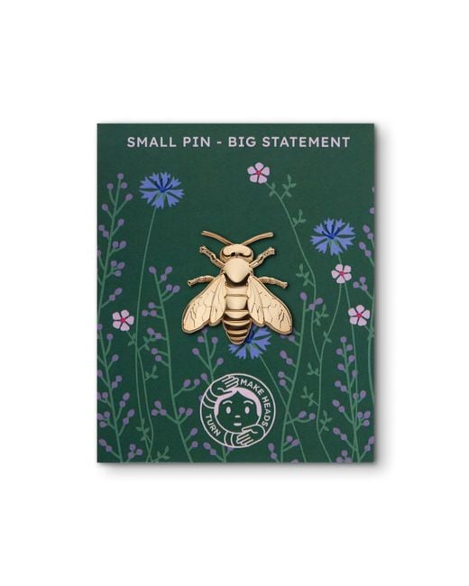 Make Heads Turn Metallic Golden Metal Pin Bee