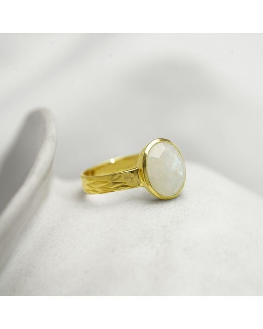 Isla Silver Metallic Moonstone Ring