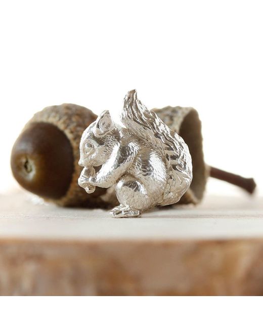 Lee Renee Gray Baby Squirrel Lapel Pin for men