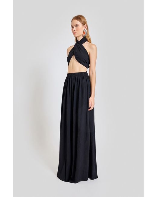 Lilamie Black Amalfi Cross Neck Summer Bustier Top