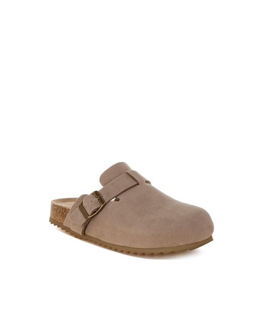 Rag & Co Brown Neutrals Ratiha Buckle Accent Slip-On Footbed Mules