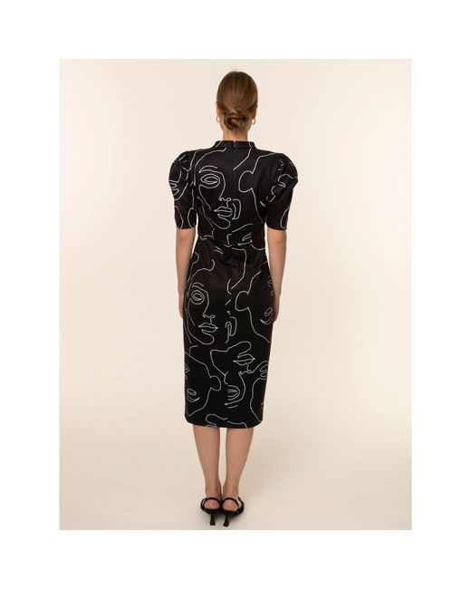 The Gt Atelier Blue Graphic Print Midi Dress