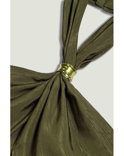 Nocturne Green Neutrals Twist Halter Neck Bustier
