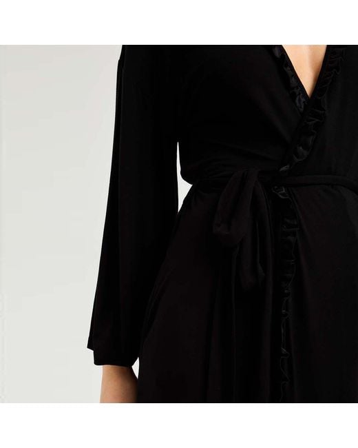 Pretty You London Black Bamboo Frill Kimono