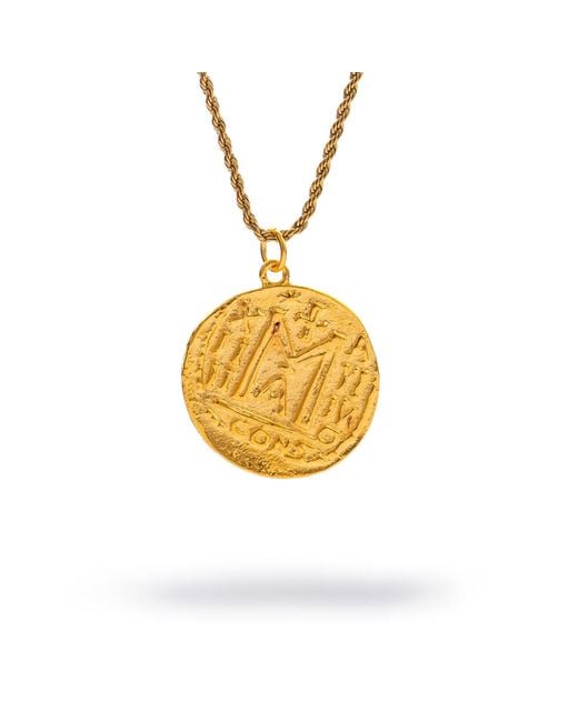 Ebru Jewelry Metallic Mystic Guardian Coin Medallion Necklace
