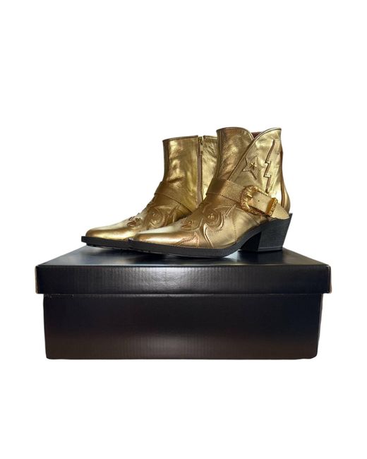 Any Old Iron Brown Golden Fancy Nancy Leather Ankle Boots