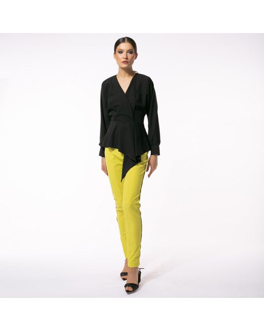 Larisa Dragna Green Drape Fold Top