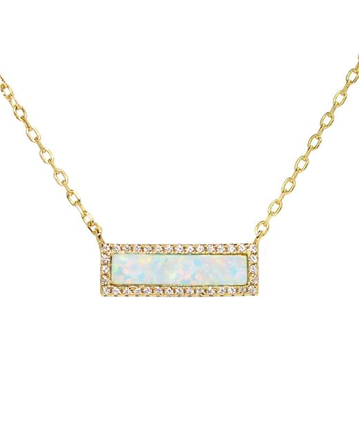 KAMARIA Blue Reflection Opal Bar Necklace
