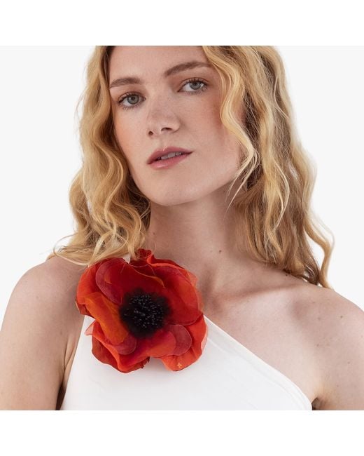 Helena Simon Red The Poppy Floral Brooch