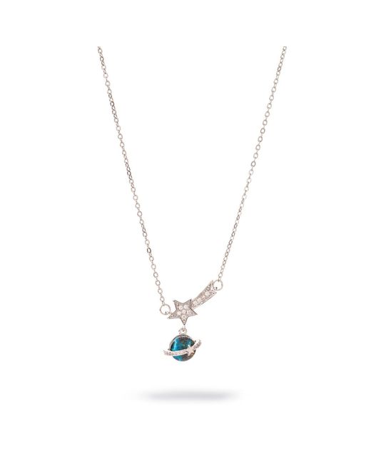 Ebru Jewelry Metallic Cosmic Journey Opal Star Drop Necklace