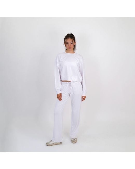 On/Off Essentials White The Solace Wide Leg Sweatpant