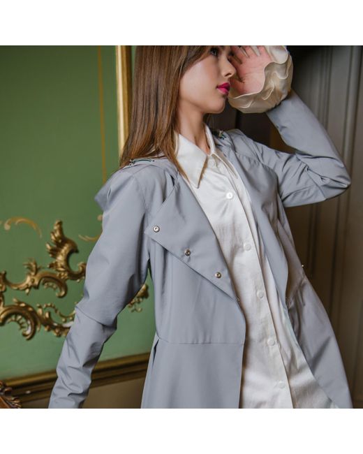 RainSisters Blue Trench Coat For Spring: Graceful
