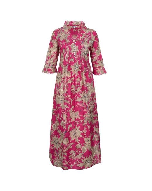 At Last Pink Cotton Annabel Maxi Dress