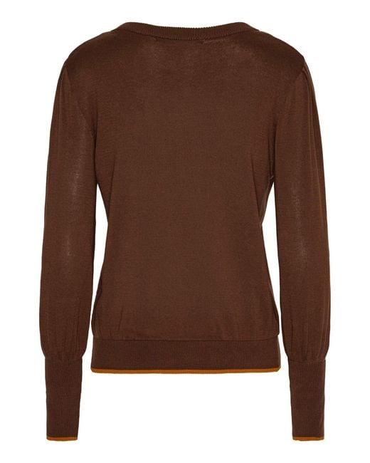 GROBUND Brown Ingeborg Knit Blouse