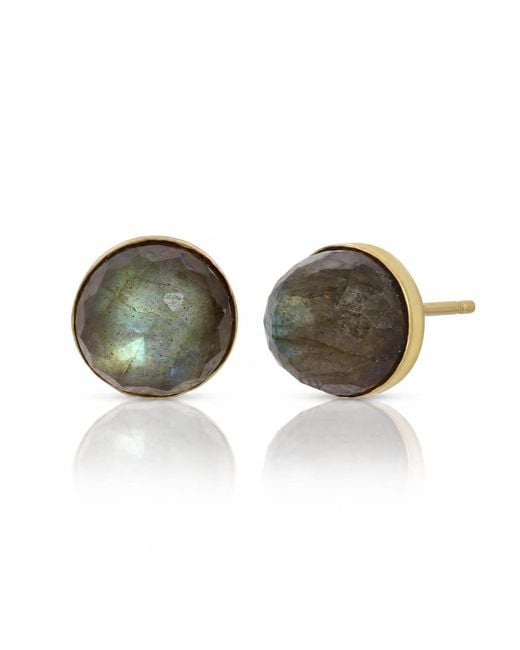 Heather Hawkins Jewelry Green Babe Dome Faceted Gemstone Earrings