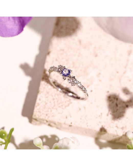 Azura Jewelry New York White Stardust Tanzanite Ring Vermeil