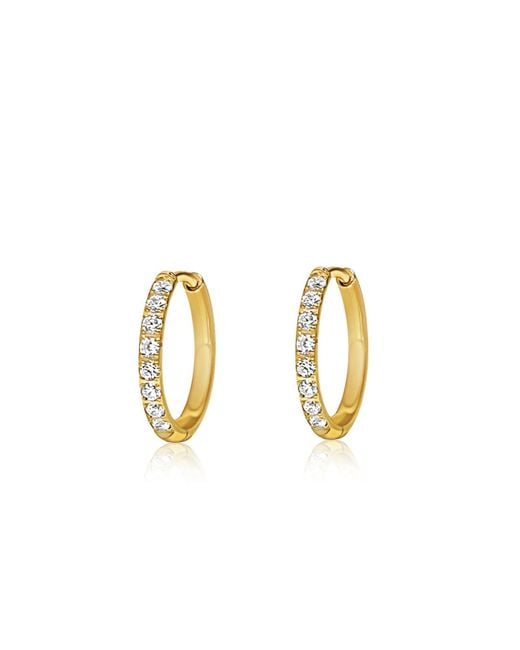 Mickey's Girl Metallic Pave Hoop Earrings