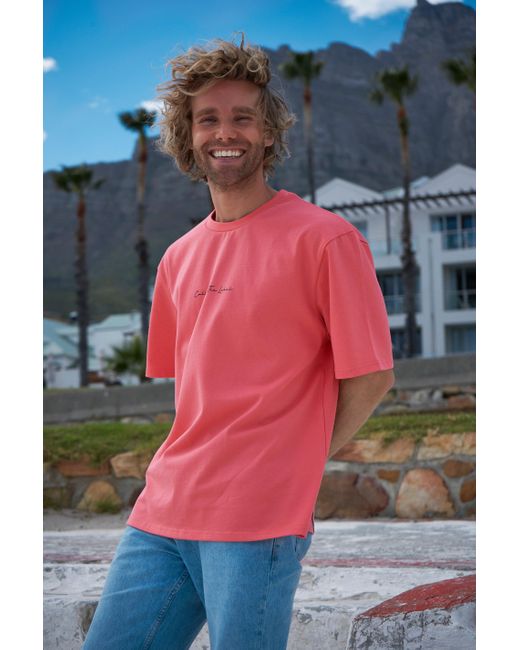Collect the Label Pink Abstract Grid T-Shirt Neon for men