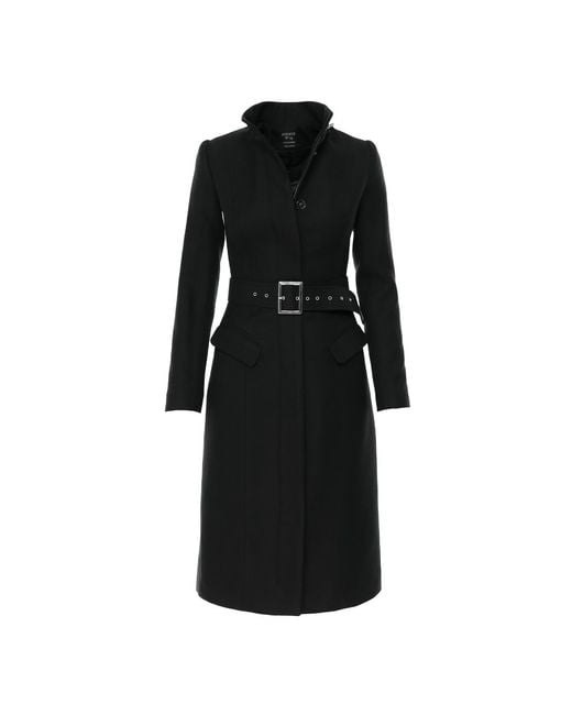 AVENUE No.29 Black Midi Length Wool Coat With Belt