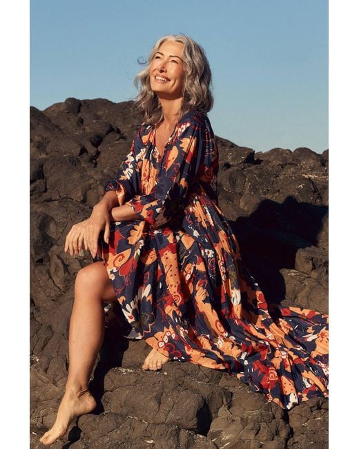 Adrift Clothing Layla Cotton Silk Tiered Dress