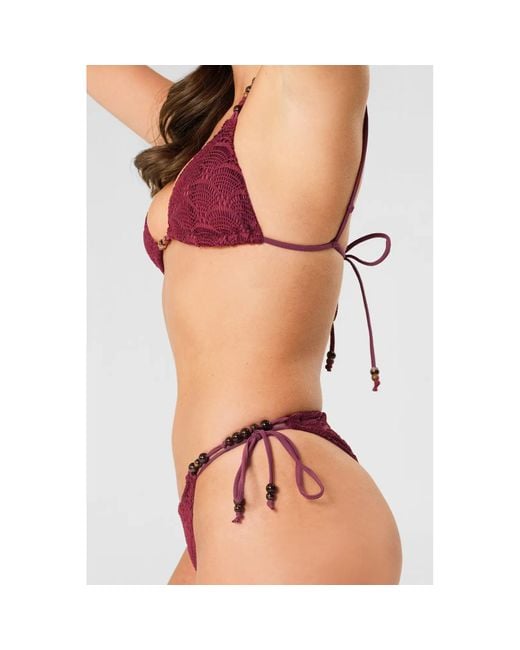 Blackbough Swim Purple Vera Double Strap Triangle Top Henna