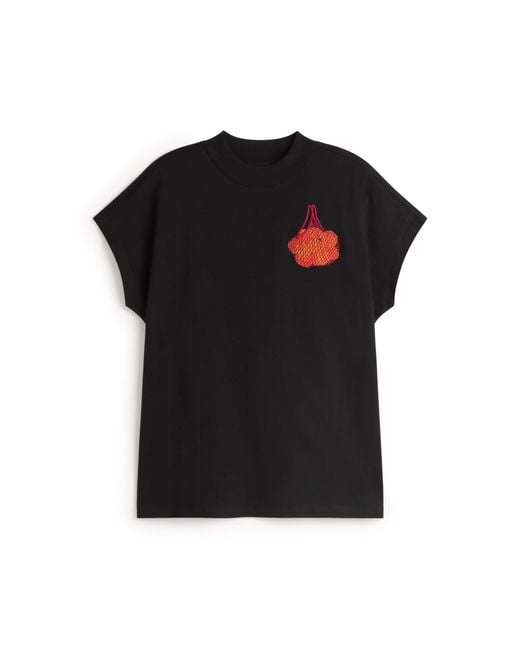 Thinking Mu Black Embroidered Mandarinas Volta T-Shirt