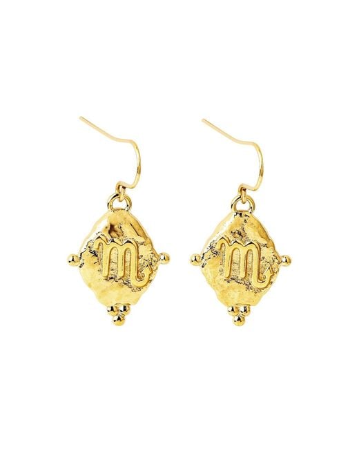 Seven Saints Metallic Scorpio Vintage-Style Dangle Earrings, Plated