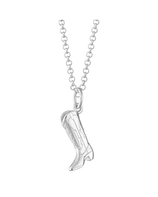 Scream Pretty Metallic Cowboy Boot Charm Necklace