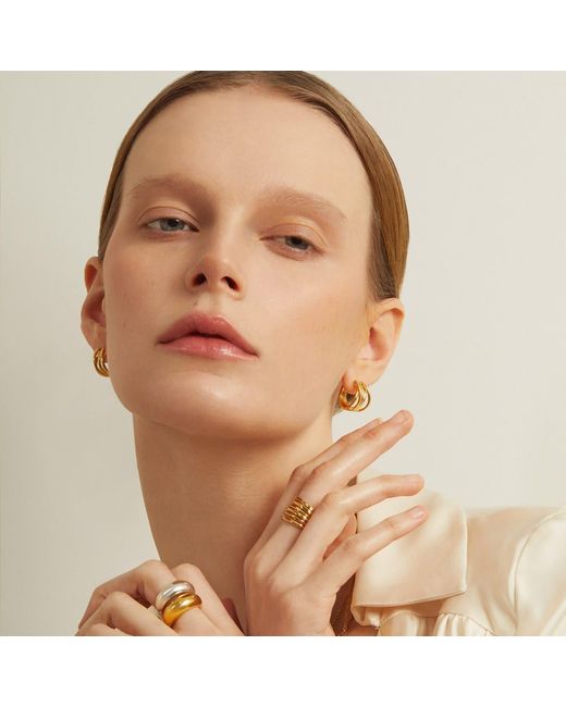 Cote Cache Metallic Spiral Hoop Earrings