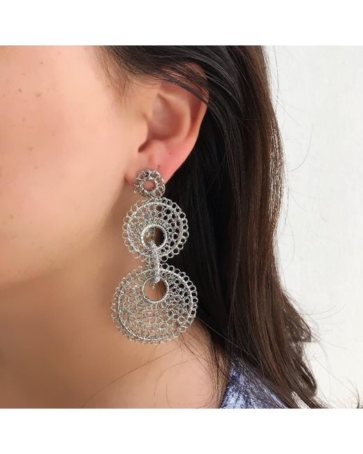 Lavish by Tricia Milaneze Metallic All Iris Handmade Earrings