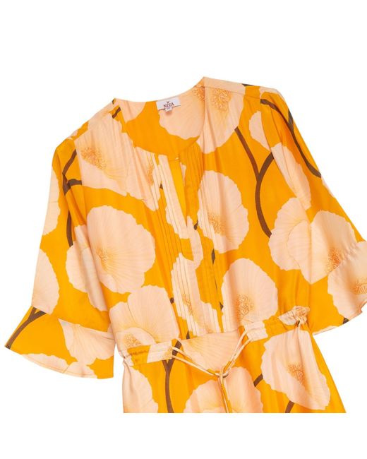 Niza Yellow Elara Loose Short Dress