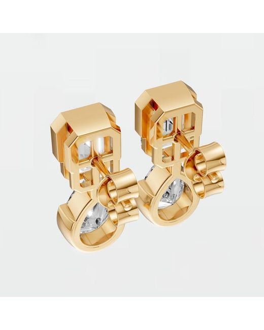 Aya Fine Jewelry Metallic Princess & Emerald Cut Lab Diamond Dangle Drop Earrings