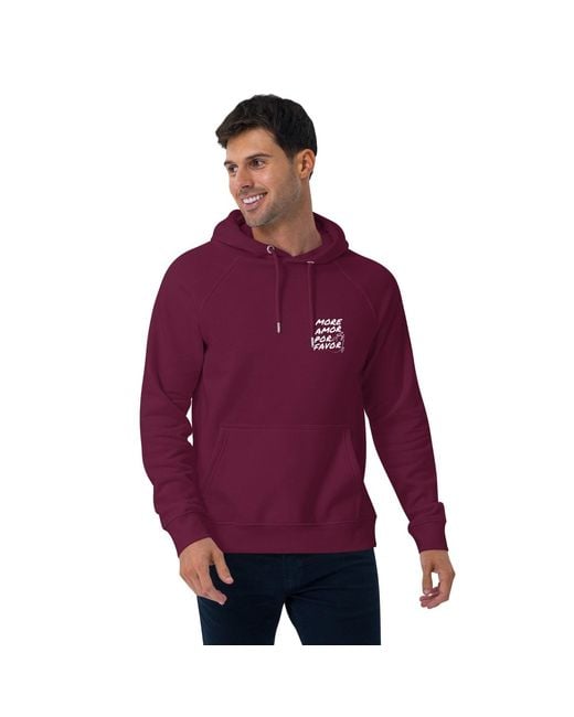 Anchor and Crew Purple Burgundy Nine More Amor Por Favor Editions Organic Cotton Hoodie