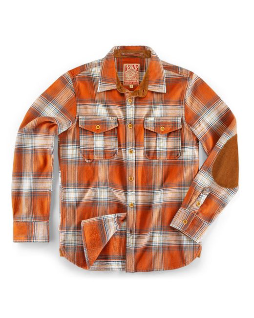 &SONS Trading Co Orange Andsons Eiger Mountain Shirt Rust Check for men