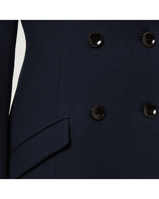 SEREN LONDON Blue Classic Double-Breasted Coat