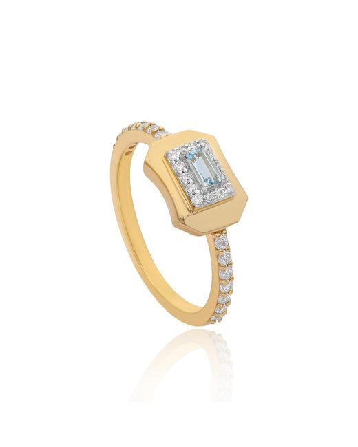 The Jewelz White Aqua Innes Signet Ring