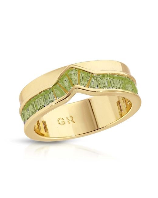 Glamrocks Jewelry Metallic Peak Baguette Band Ring
