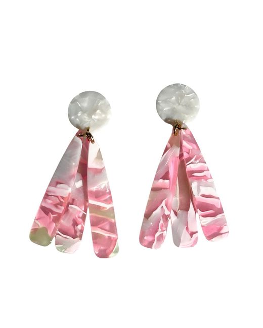 CLOSET REHAB Pink Petal Drop Earrings