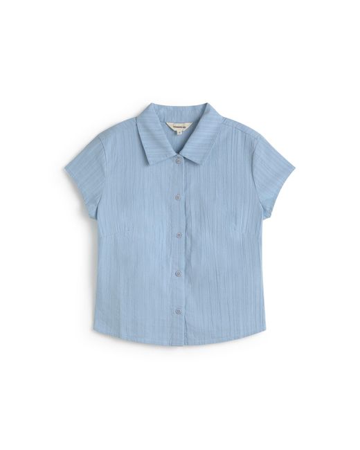 Thinking Mu Blue Slim Popcorn Blouse Kitty