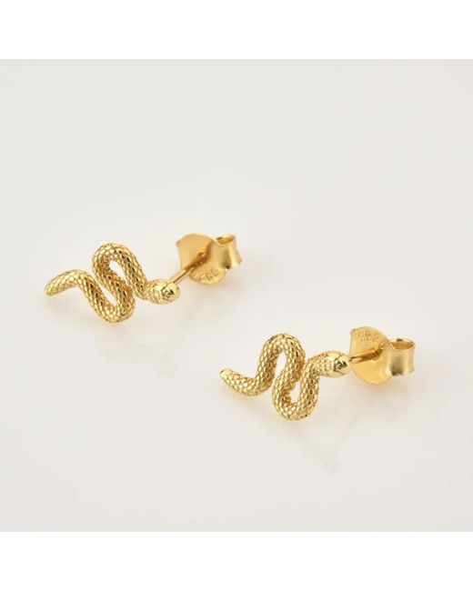 Jagged Halo Jewelry Metallic Serpent Stud Earrings