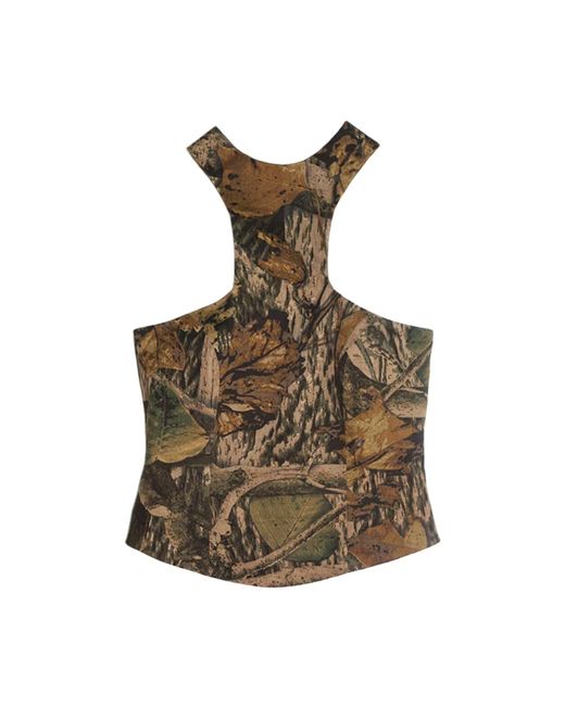 28Natelier Brown Neutrals Camo Halter Top