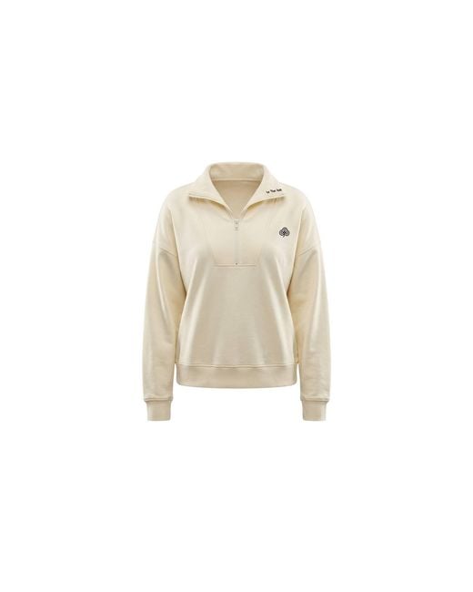Be Athletica Natural Varsity Athletica Quarter-Zip Sweatshirt